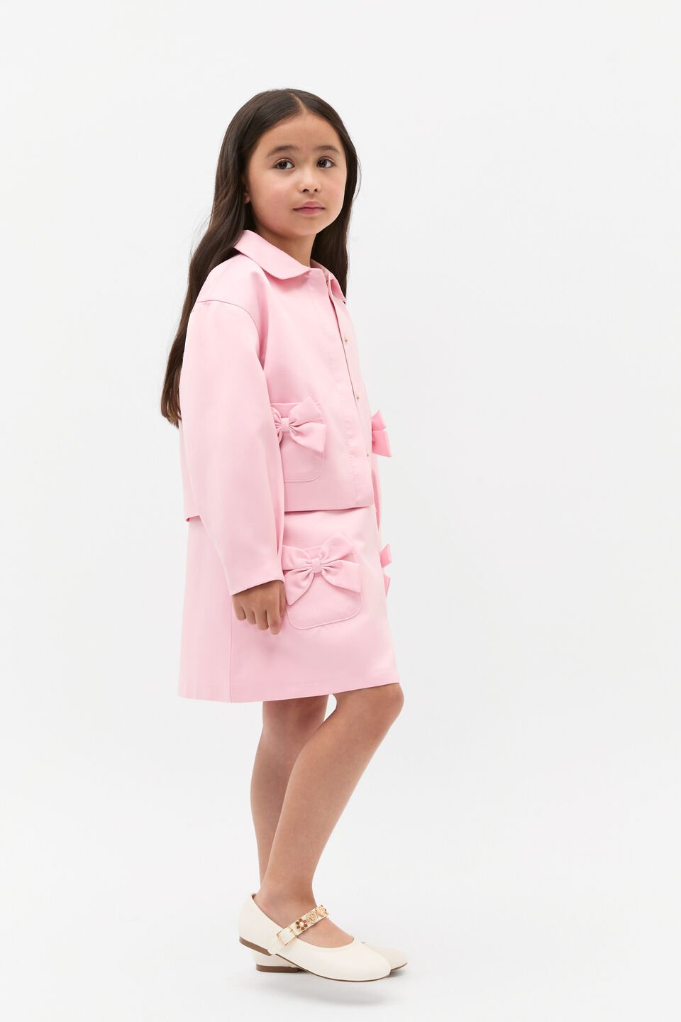 Bow Detail Jacket  Baby Pink