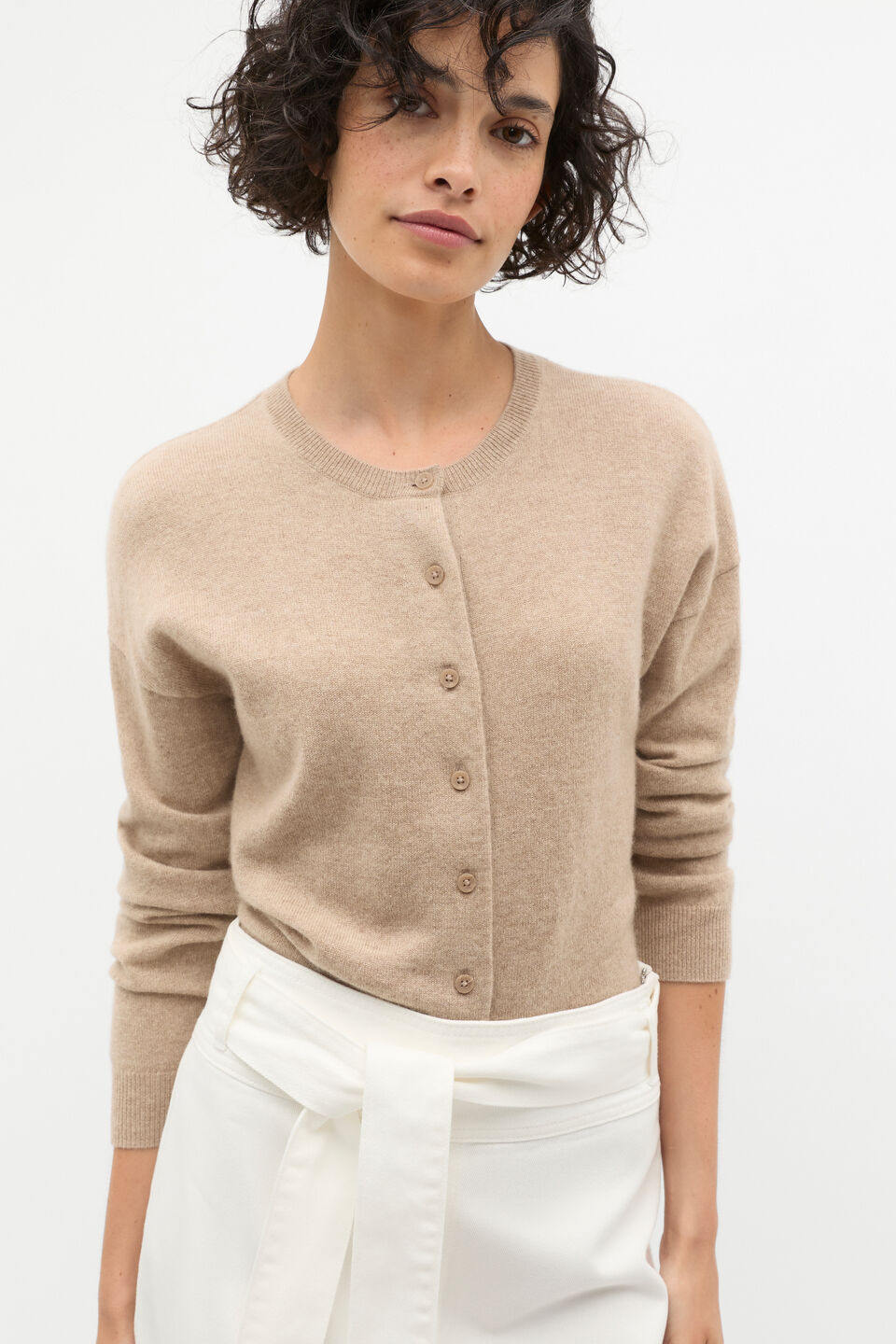 Cashmere Button Knit Cardigan  Cookie Marle