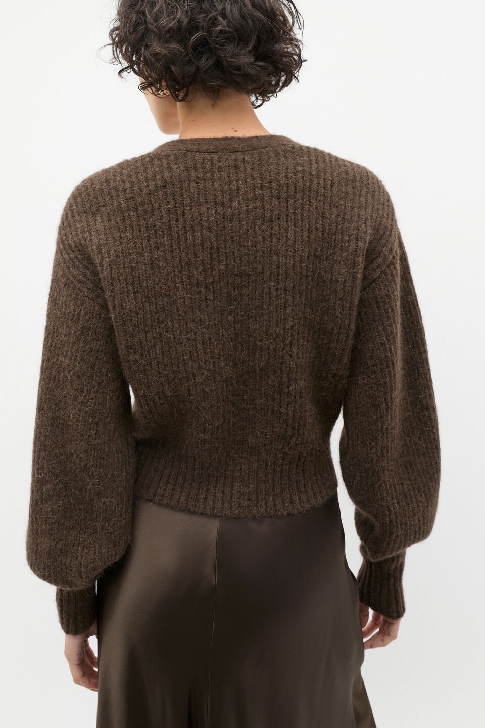 Lofty Ring Detail Knit  Dark Espresso Marle
