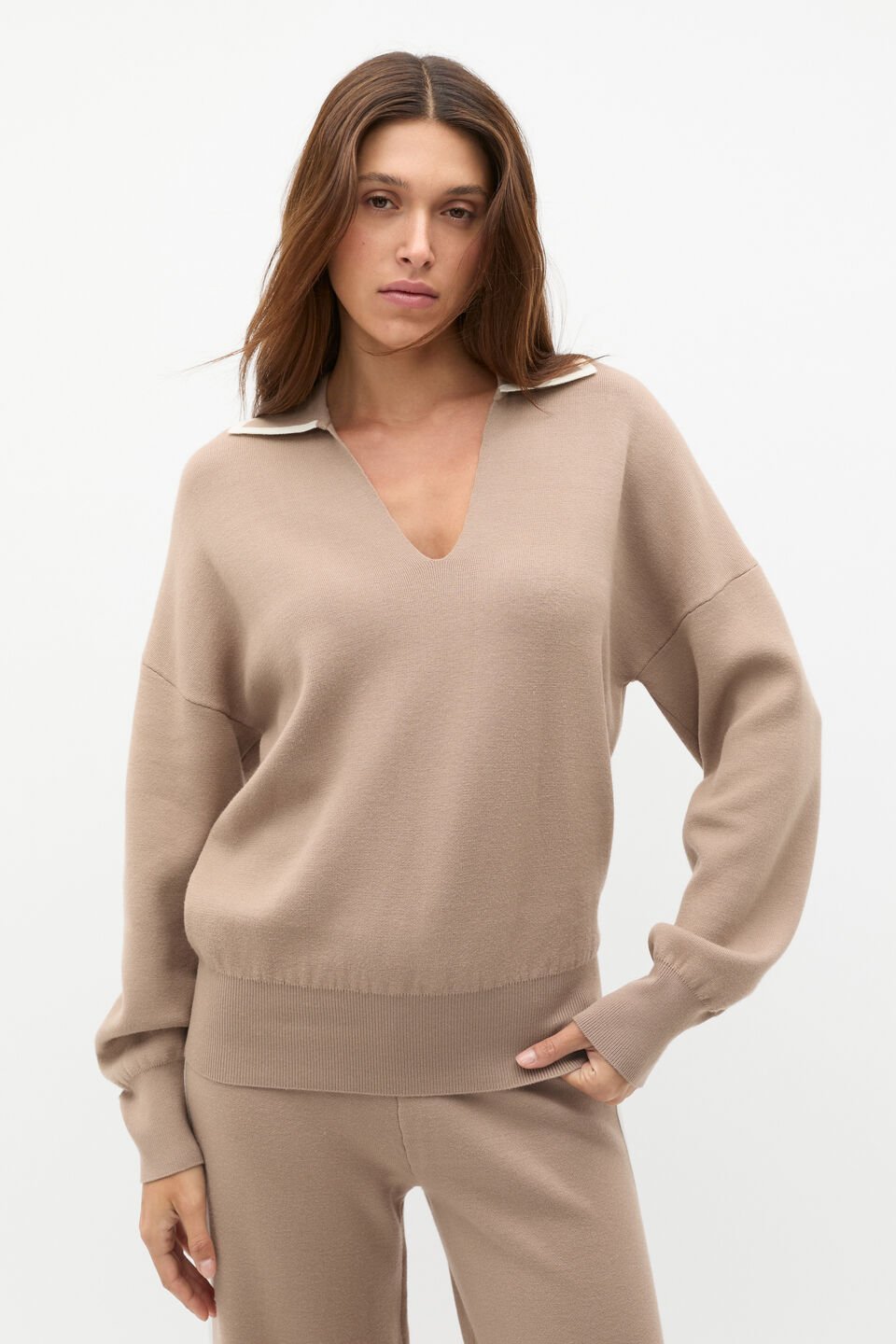 Double Knit Relaxed Polo  Cookie