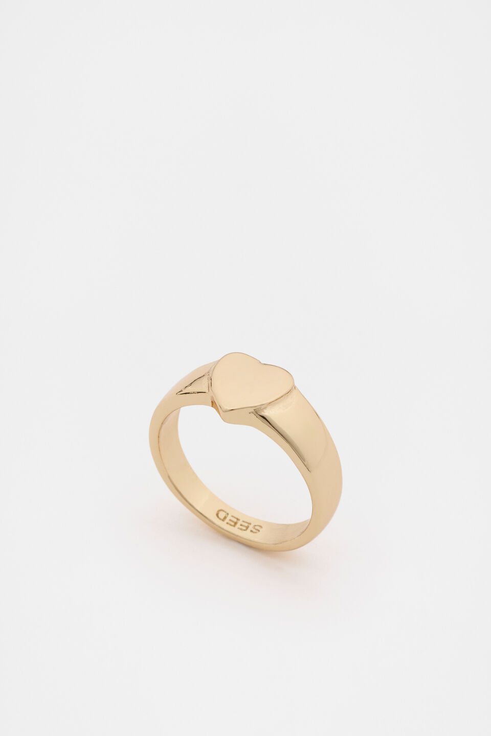 Heart Signet Ring  Gold