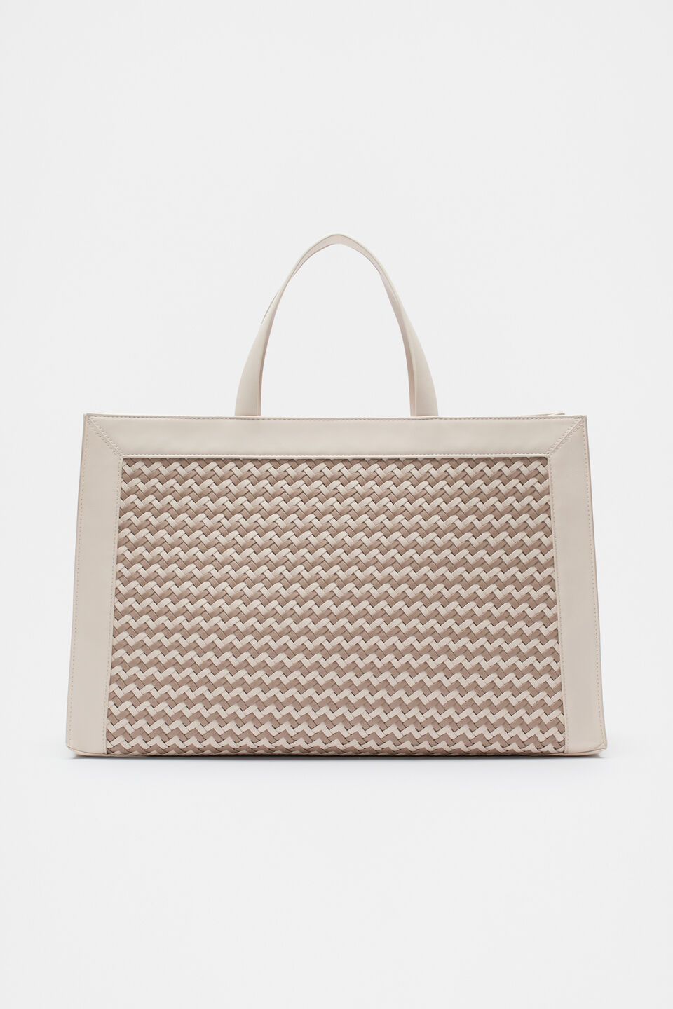 Woven Structured Work Tote  Oat