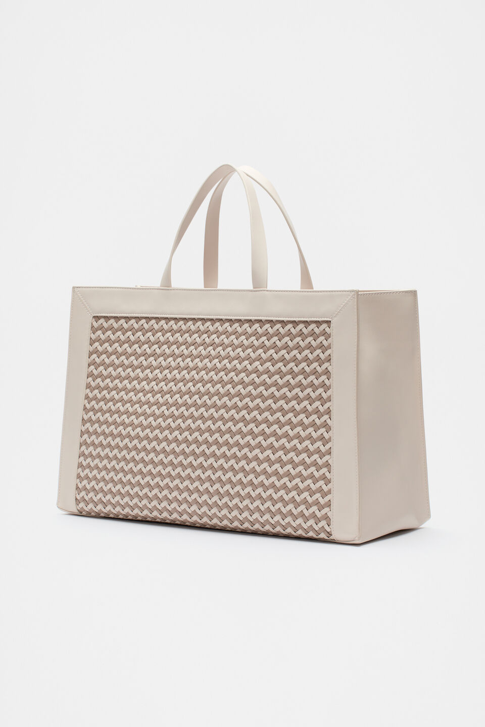 Woven Structured Work Tote  Oat