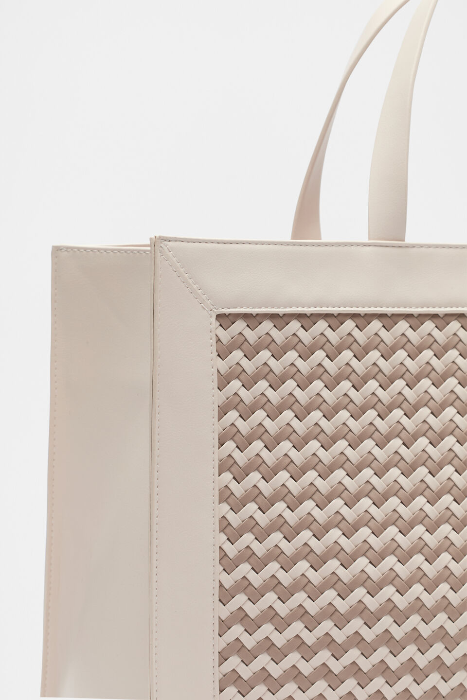 Woven Structured Work Tote  Oat