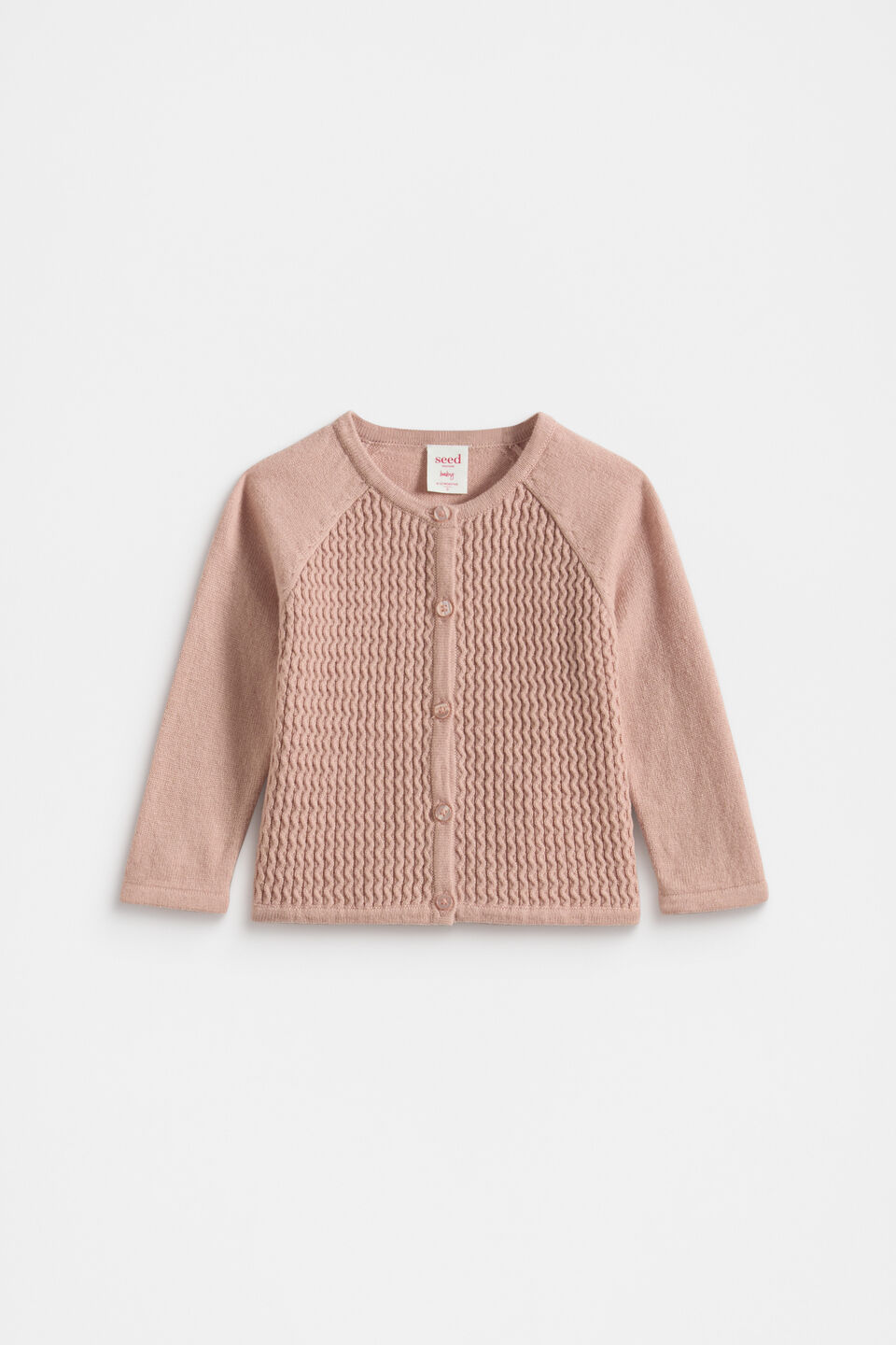 Cable Knit Cardigan  Blush Pink