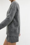 Brushed Cashmere Roll Neck Knit  Charcoal Grey Marle  hi-res