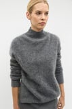 Brushed Cashmere Roll Neck Knit  Charcoal Grey Marle  hi-res