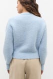 Lofty Rib Crew Neck Cardigan  Ice Blue Marle  hi-res