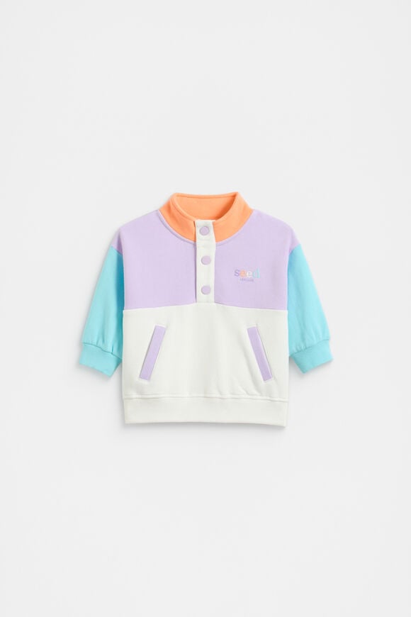 Colourblock Snap Sweat  Multi  hi-res