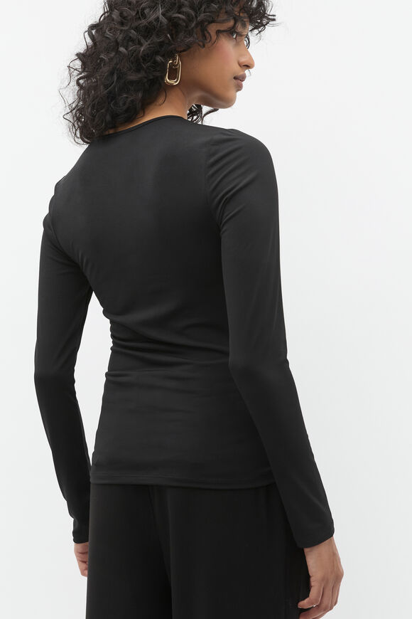 Twist Detail Layering Top  Black  hi-res