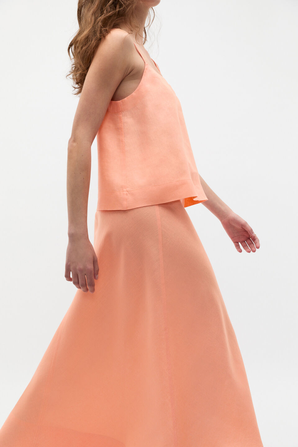 Linen Scoop Cami  Tangerine