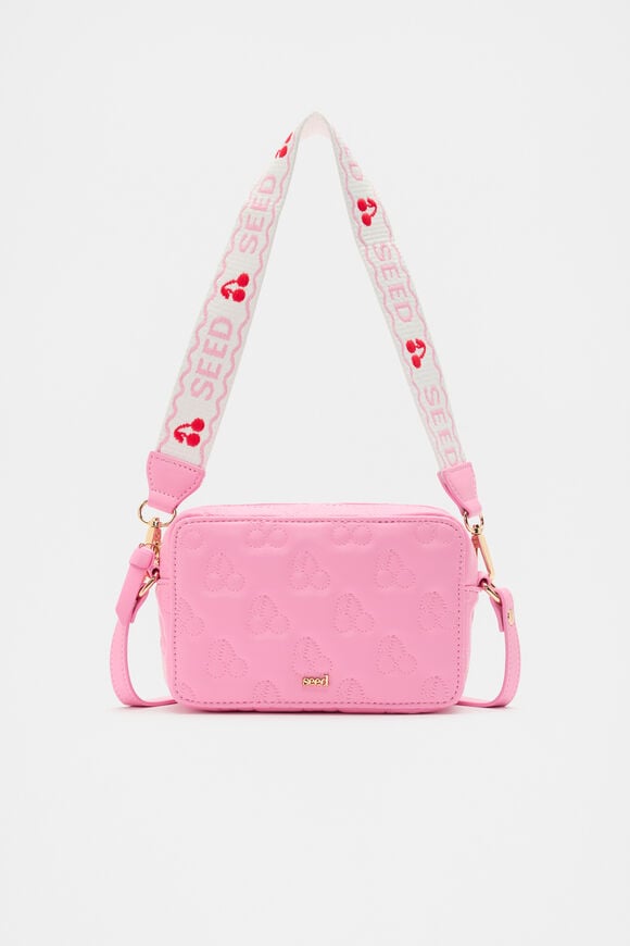 Cherry Embroidered Camera Bag  Candy Pink  hi-res