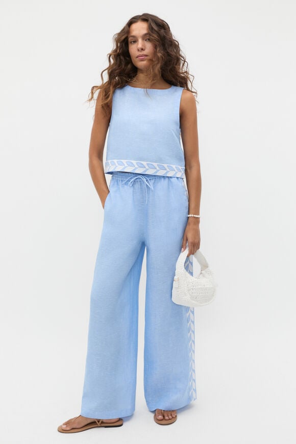 Motif Trim Pant  Cornflower Blue Crossdye  hi-res