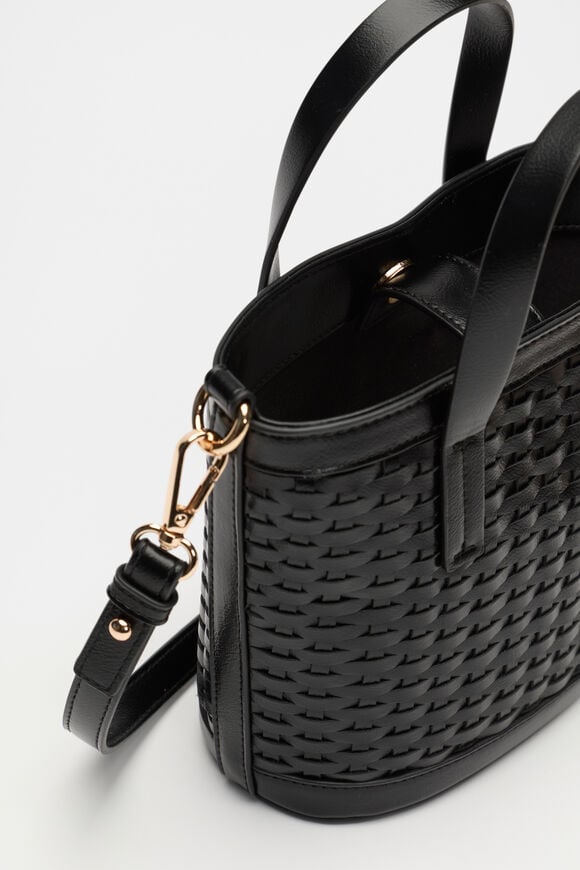Woven Basket Crossbody Bag  Black  hi-res