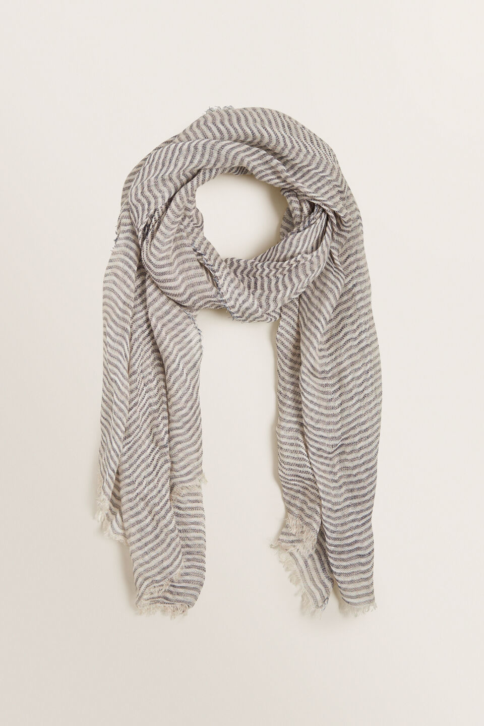 Stripe Linen Scarf  