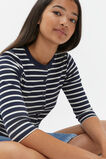 Button Up Rib Tee  New Navy  hi-res