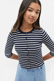 Button Up Rib Tee  New Navy  hi-res