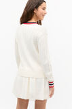 V Neck Knit Sweater  Light Cream  hi-res