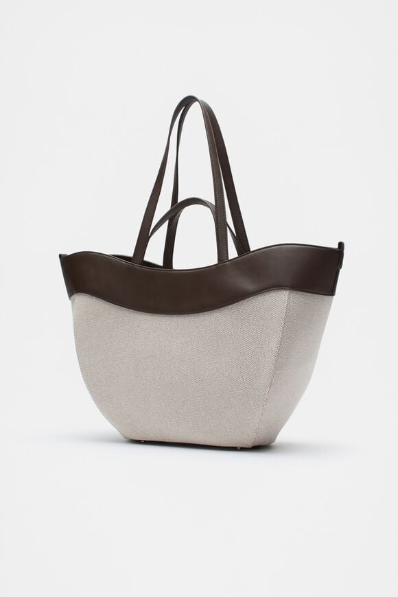 Textured Curved Tote  Dark Espresso  hi-res