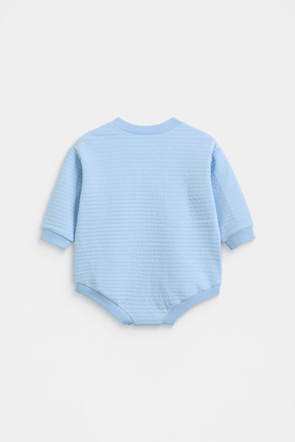 Quilted Logo Romper  Clear Blue