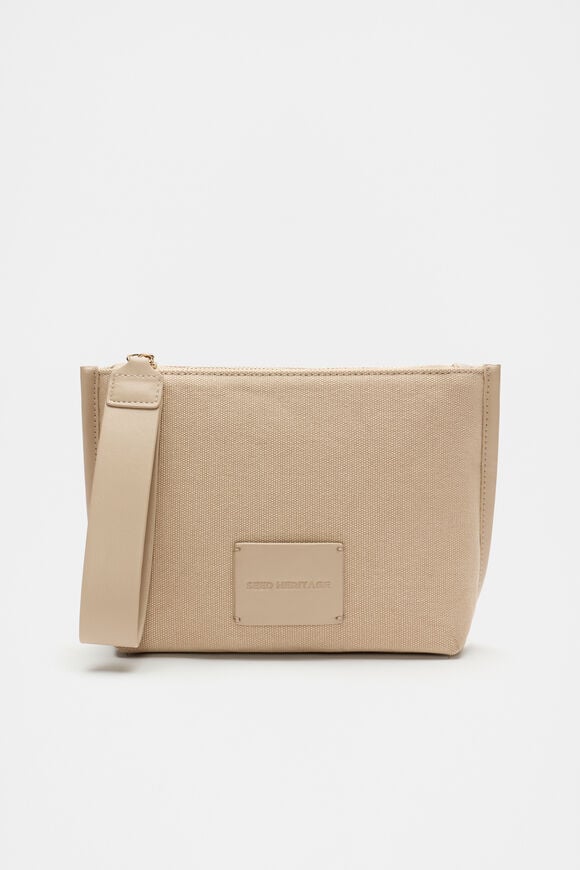 Fabric Detail Pouch  Rye  hi-res