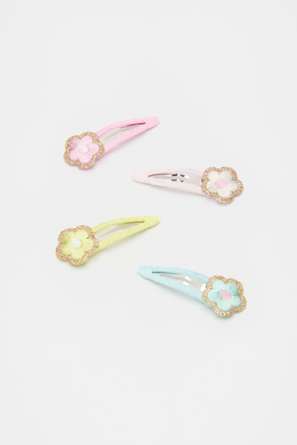 Embroidered Flower Snap Pack  Multi  hi-res