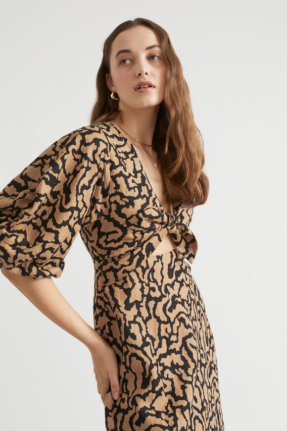 Abstract Animal Tie Front Dress  Abstract Animal  hi-res