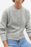 Merino Button Up Knit Cardigan  Silver Marle  hi-res