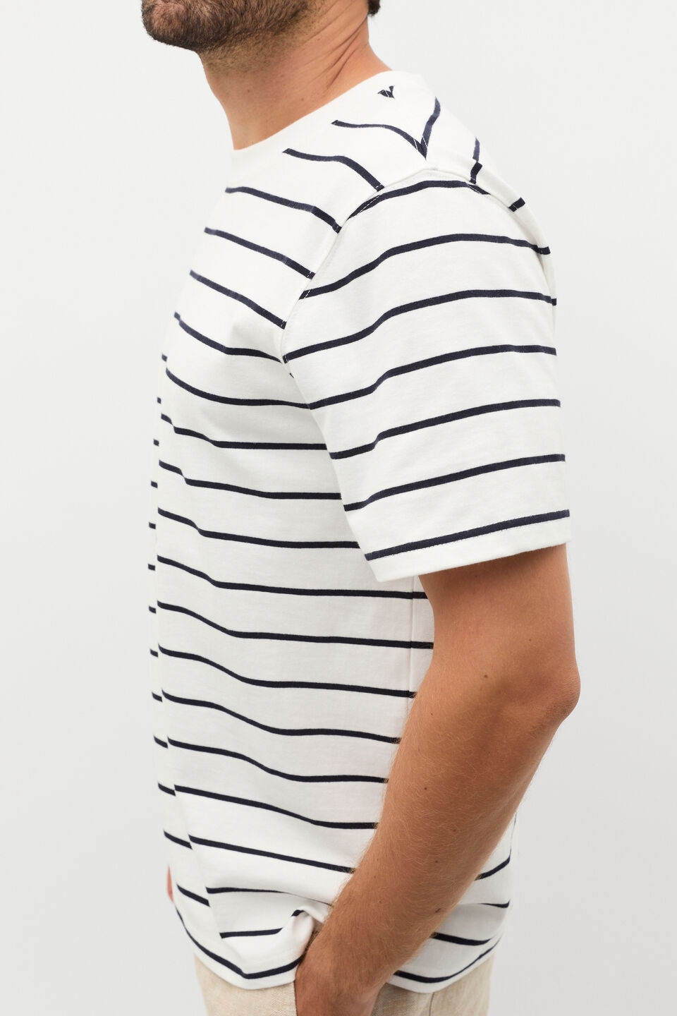 Crew Stripe Tee  Vintage White