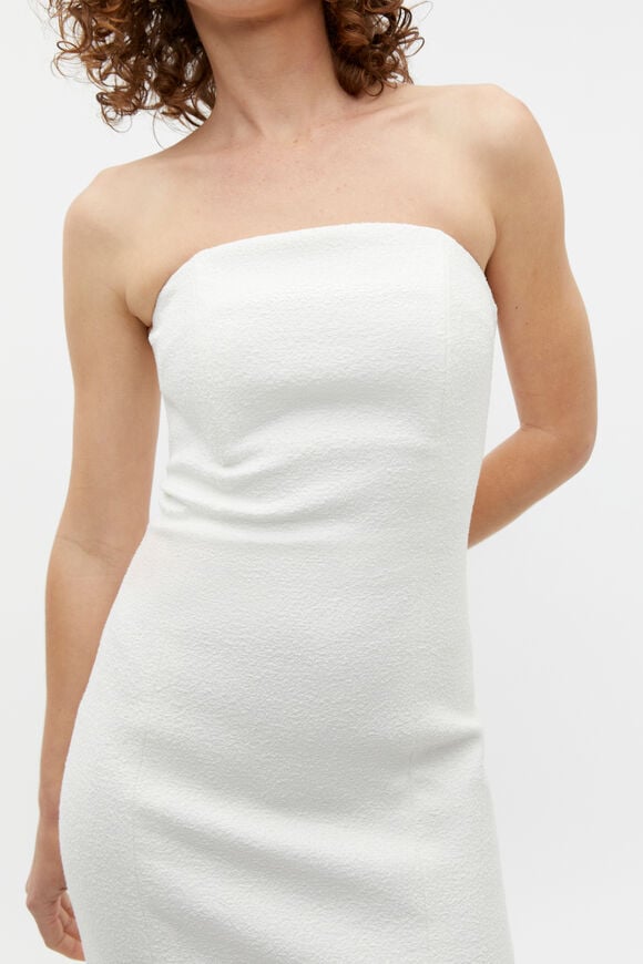 Boucle Strapless Midi Dress  Cloud Cream  hi-res