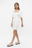 Linen Puff Sleeve Mini Dress  Whisper White  hi-res