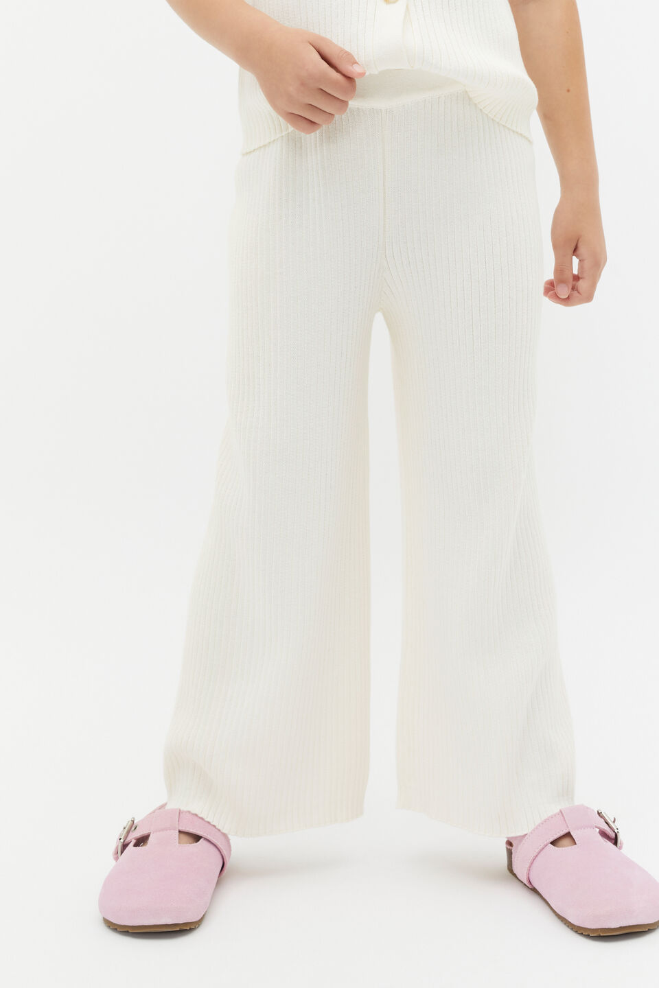 Rib Knit Pant  Classic Cream