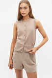 Cotton Blend Button Knit Vest  Cookie  hi-res