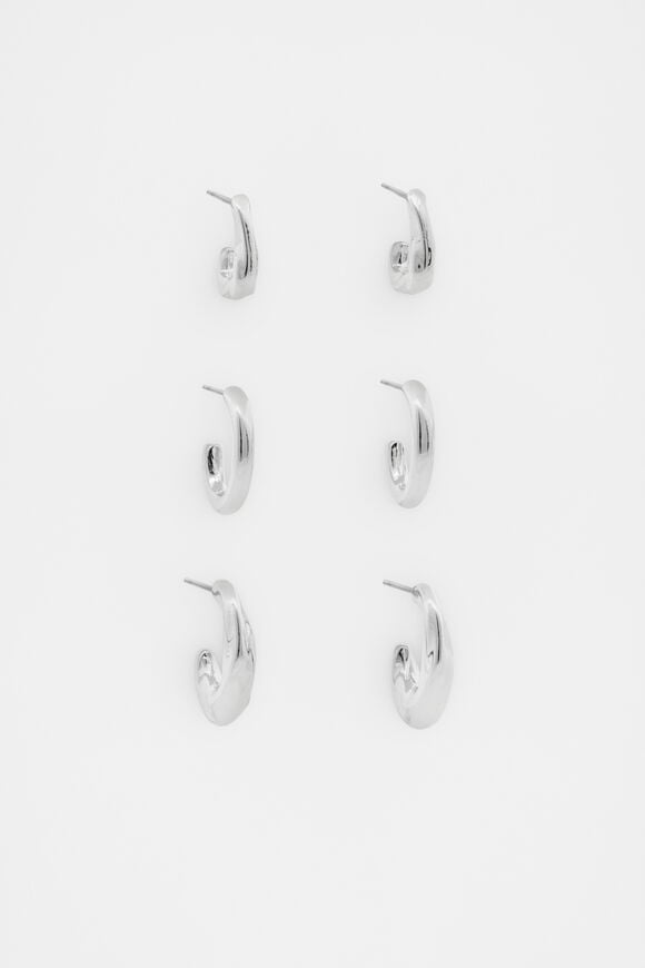 Sculptural Twist Ear Pack  Silver  hi-res