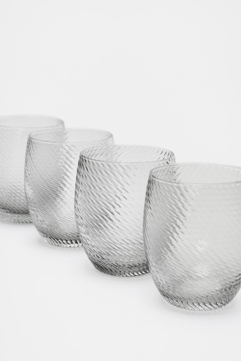 Twist Glasses Set of 4  Smoke
