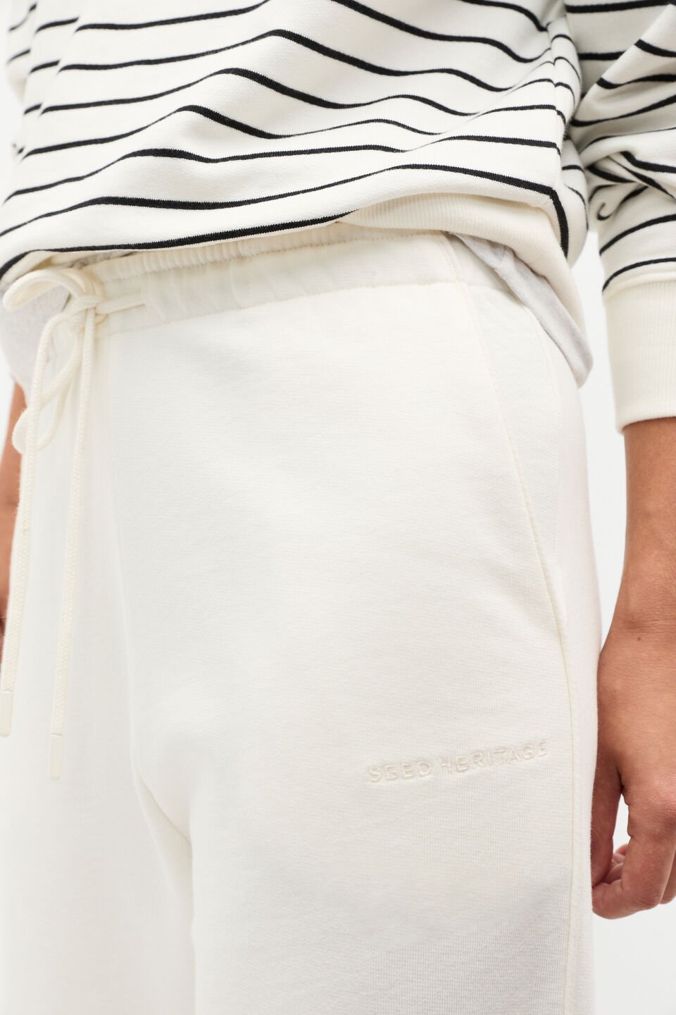 Heritage Wide Leg Track Pant  Cloud Cream