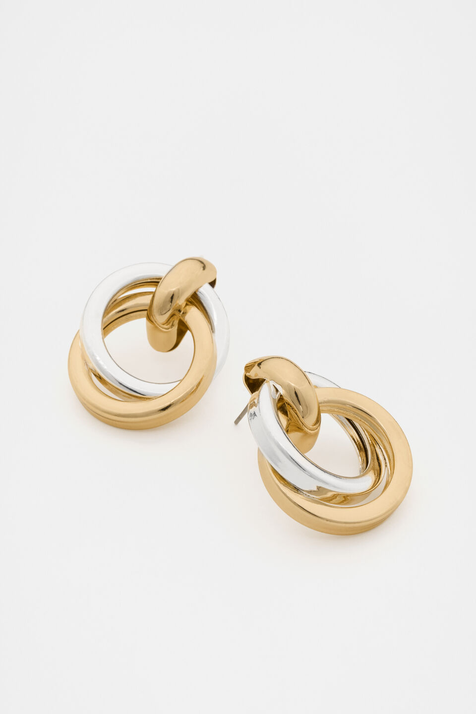 Round Links Earring  Silver Gold