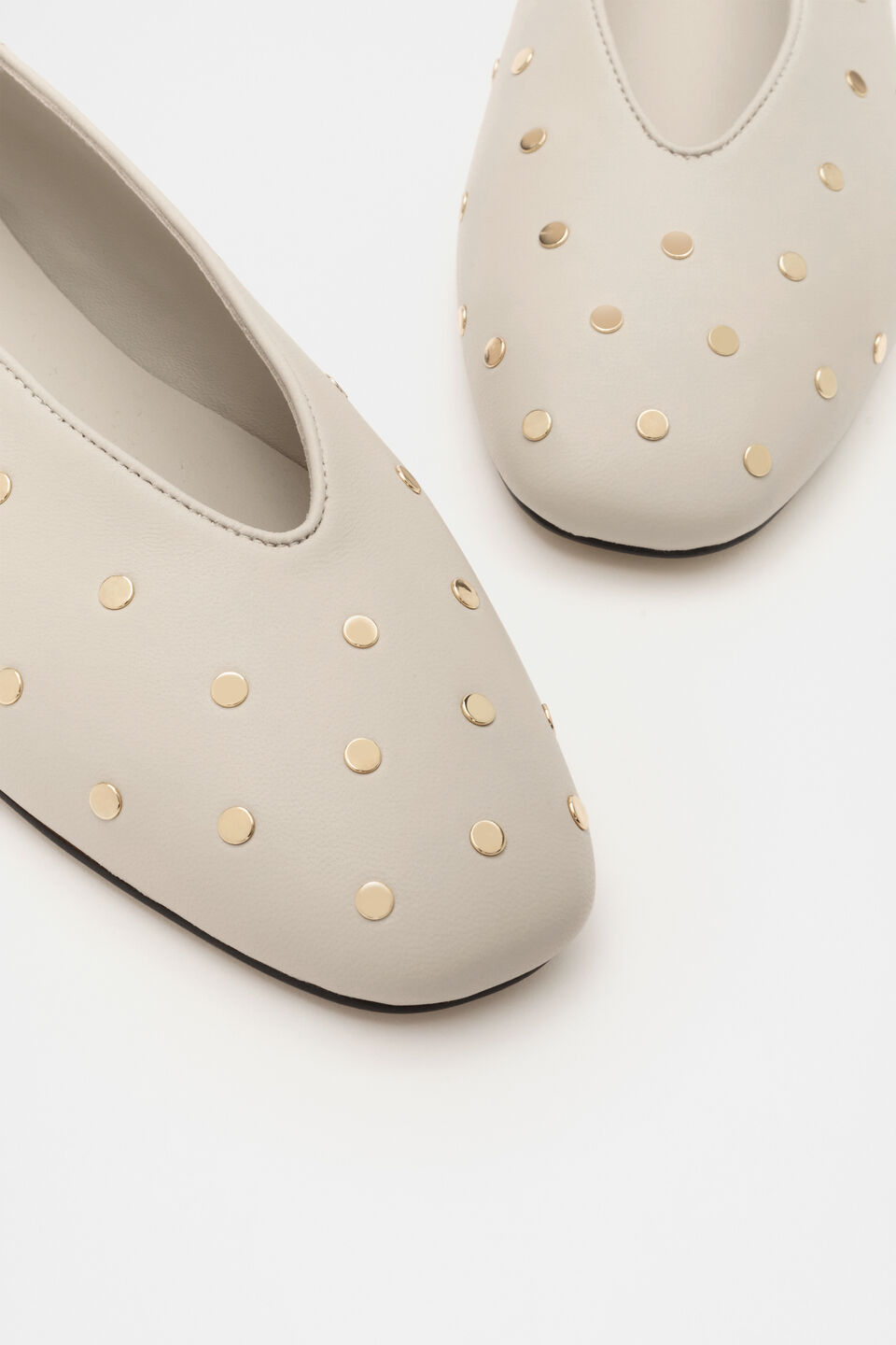 Margot Studded Ballet Flat  Oat