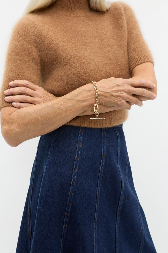 Rounded Link Bracelet  Gold  hi-res