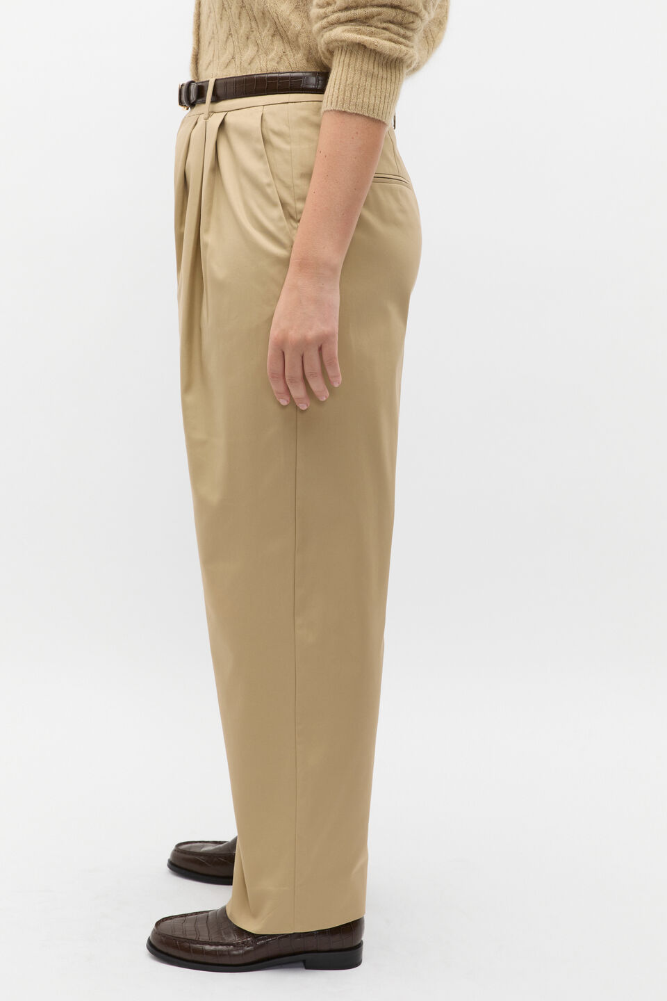 Twill Pleat Pant  Cashew