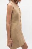 Linen V Neck Button Mini Dress  Rye  hi-res