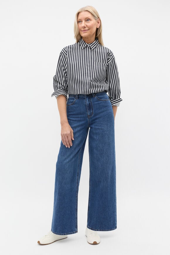 Cotton Stripe Shirt  Twilight Blue Stripe  hi-res