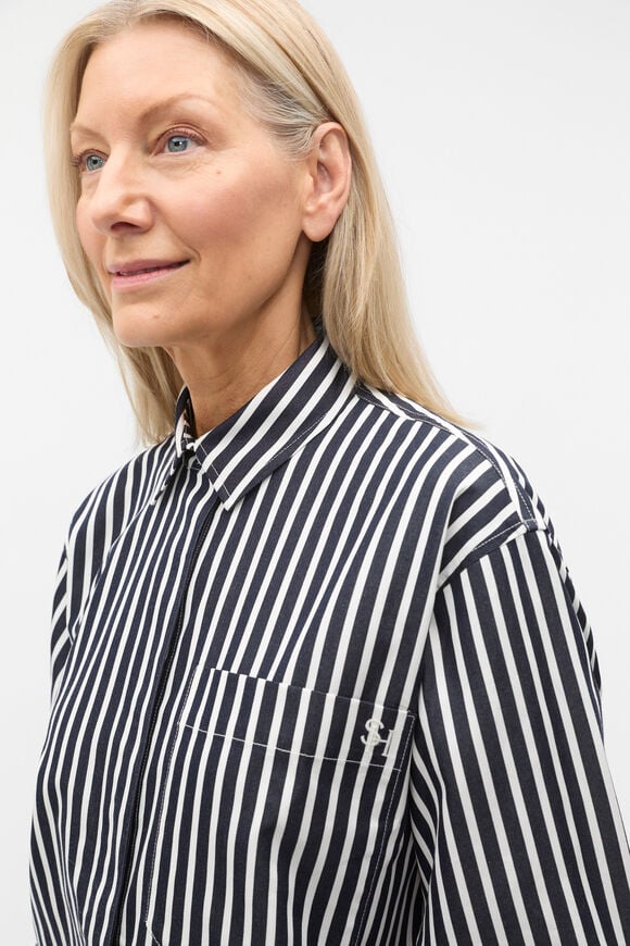 Cotton Stripe Shirt  Twilight Blue Stripe  hi-res