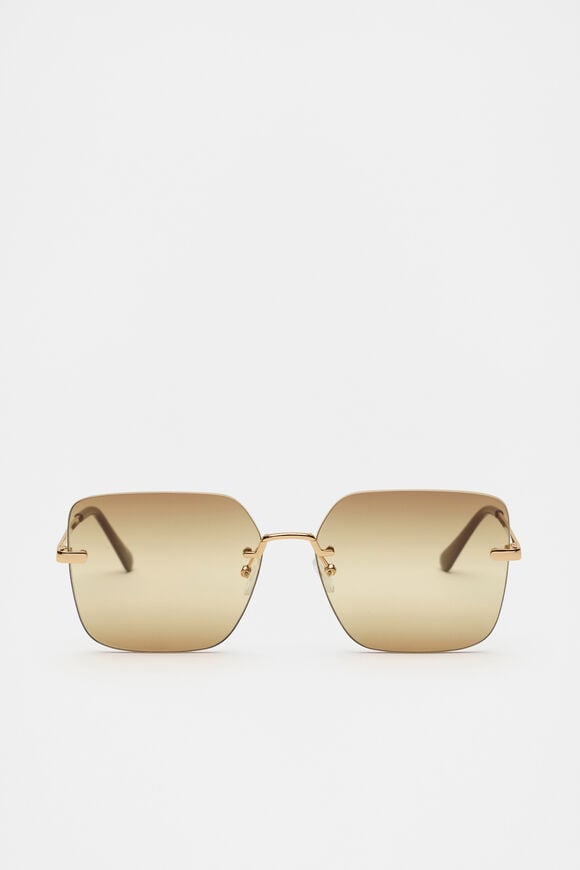 Matea Rectangle Frameless Sunglasses  Pinecone  hi-res