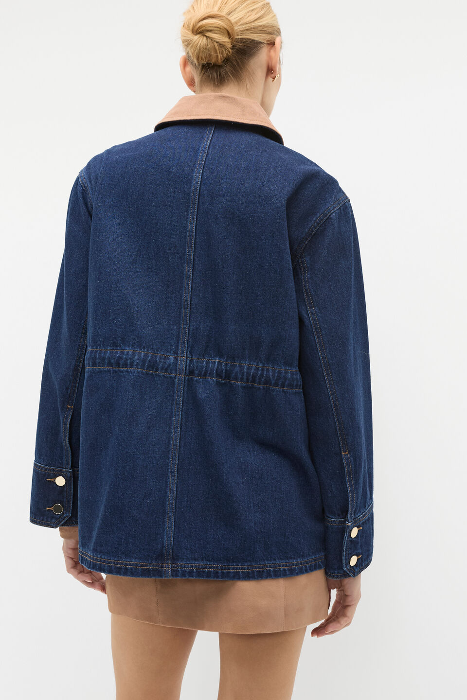 Denim Contrast Collar Jacket  Twilight Blue