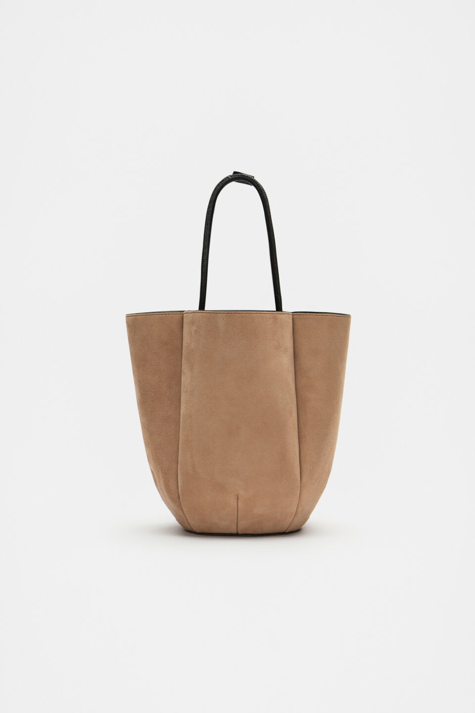 Leather Mini Bucket Bag  Amaretto Suede