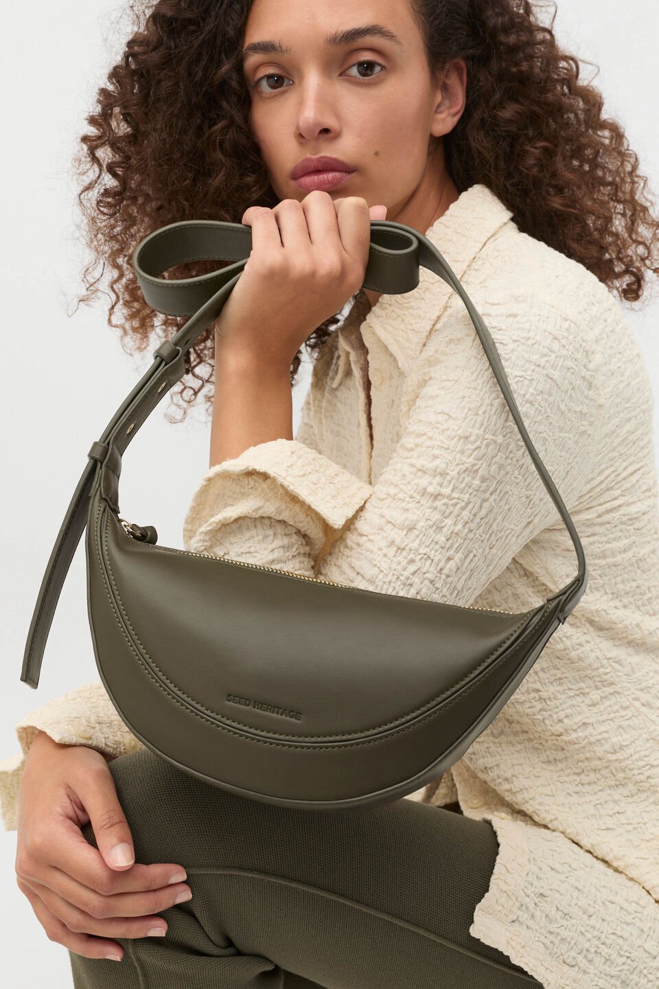 Relaxed Crossbody Bag  Olive Leaf