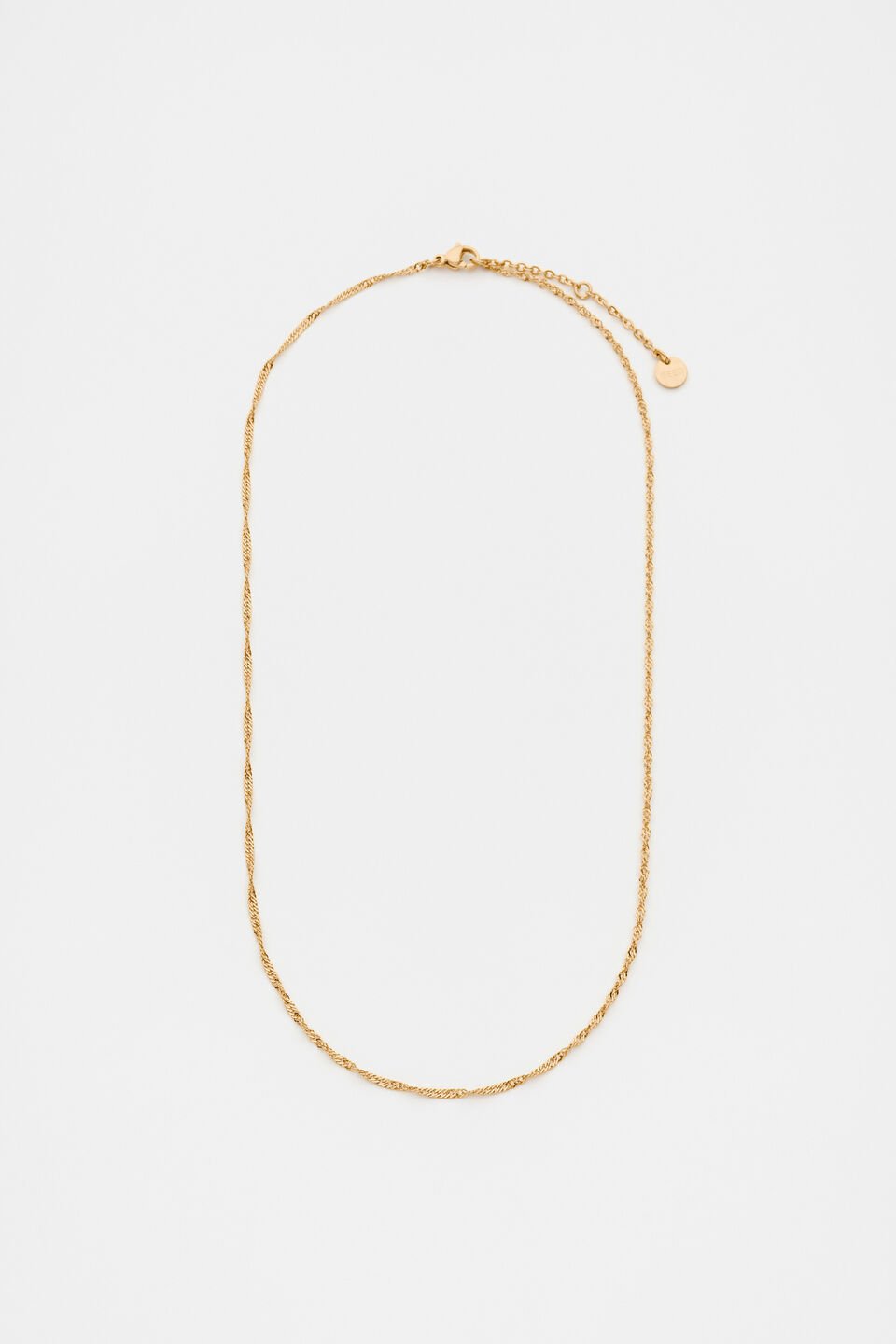 Waterproof Twist Chain Necklace  Gold