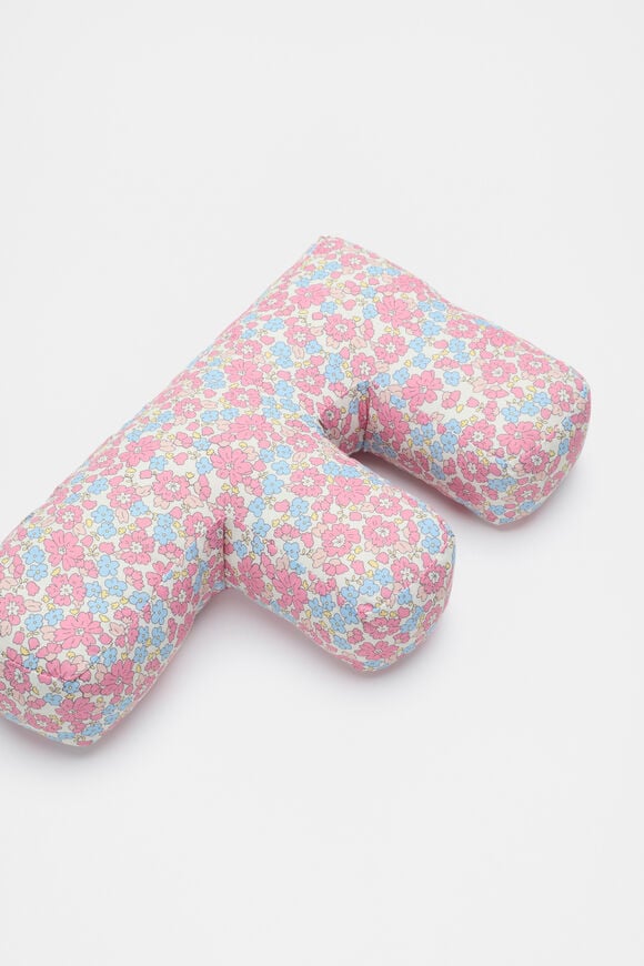 Ditsy Floral Initial Cushion  F  hi-res