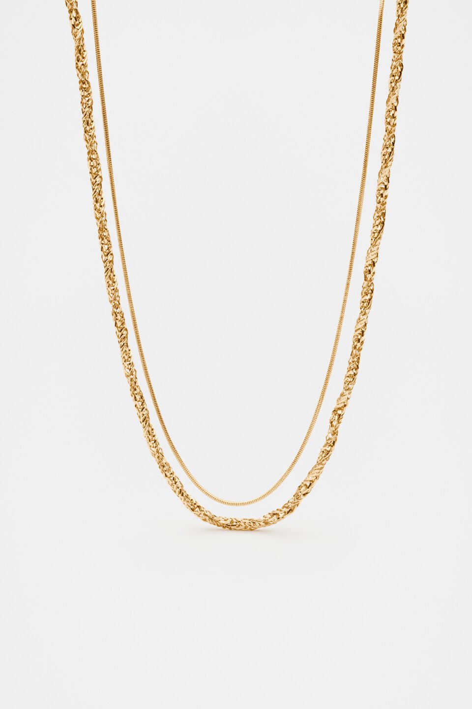 Rope Chain Necklace Set  Gold